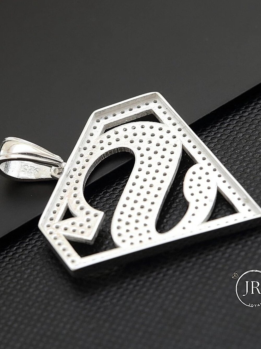 .925 Sterling Silver Superhero Pendant Unisex Polished Fine Jewelry - Picture 2 of 6
